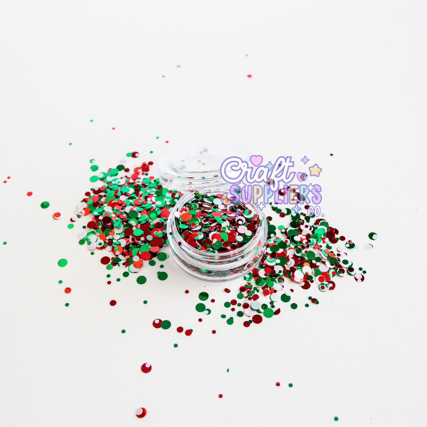 Jingle Bells Chunky Glitter Mix – Red Green White Christmas Confetti