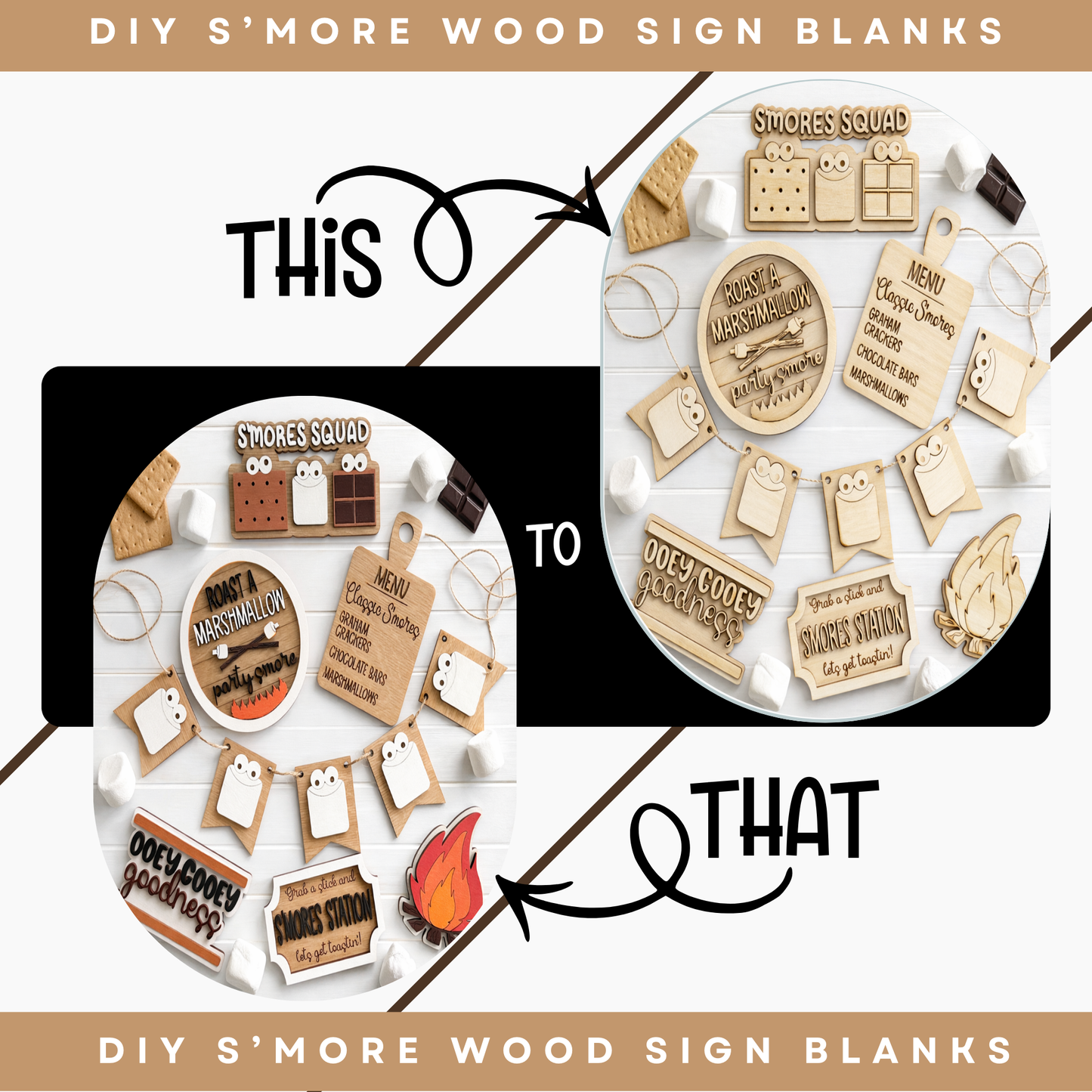 DIY S'mores Wood Sign Blanks | Unfinished Farmhouse Decor