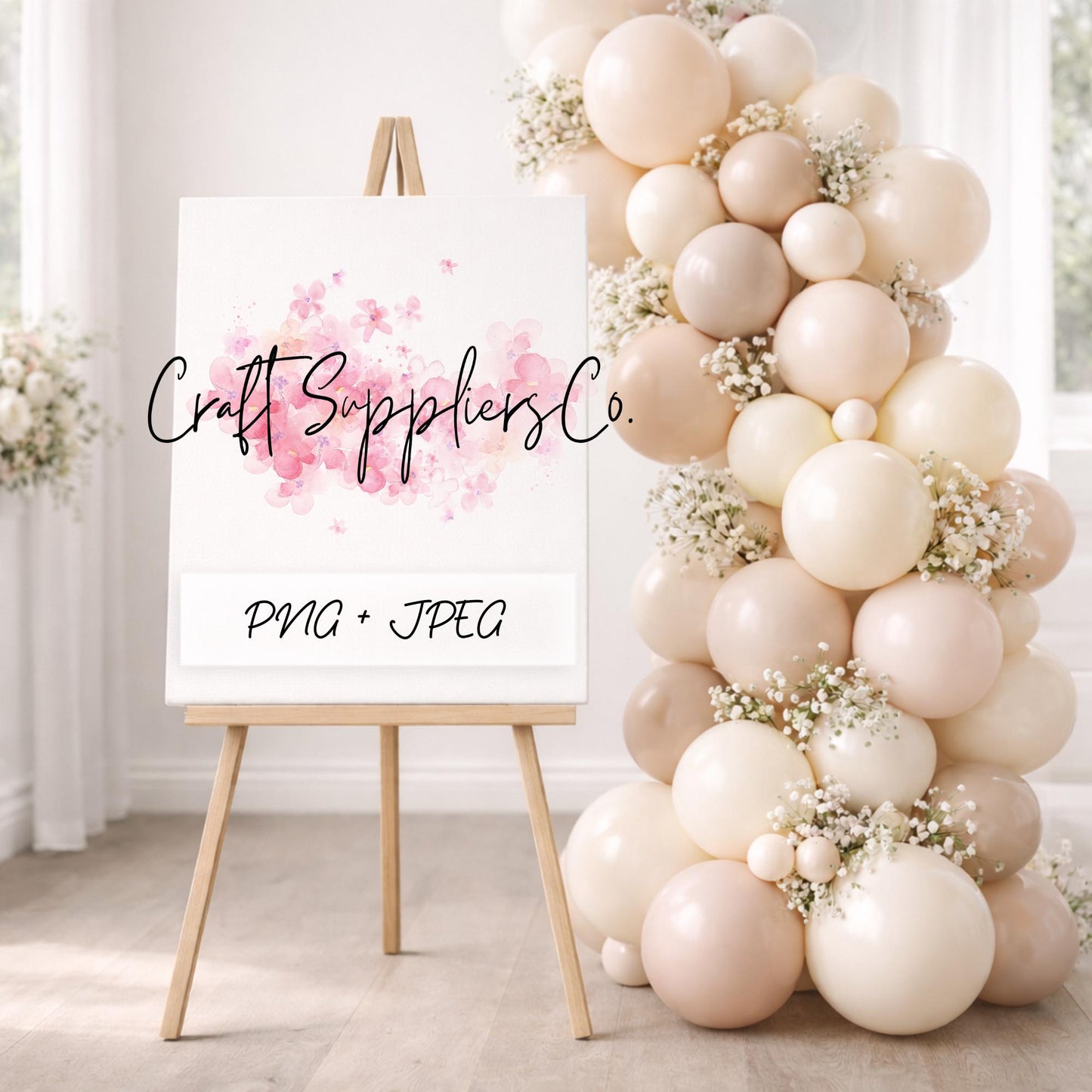 18x24 Welcome Sign Mockup Balloon Arch Easel JPEG PNG Event Display