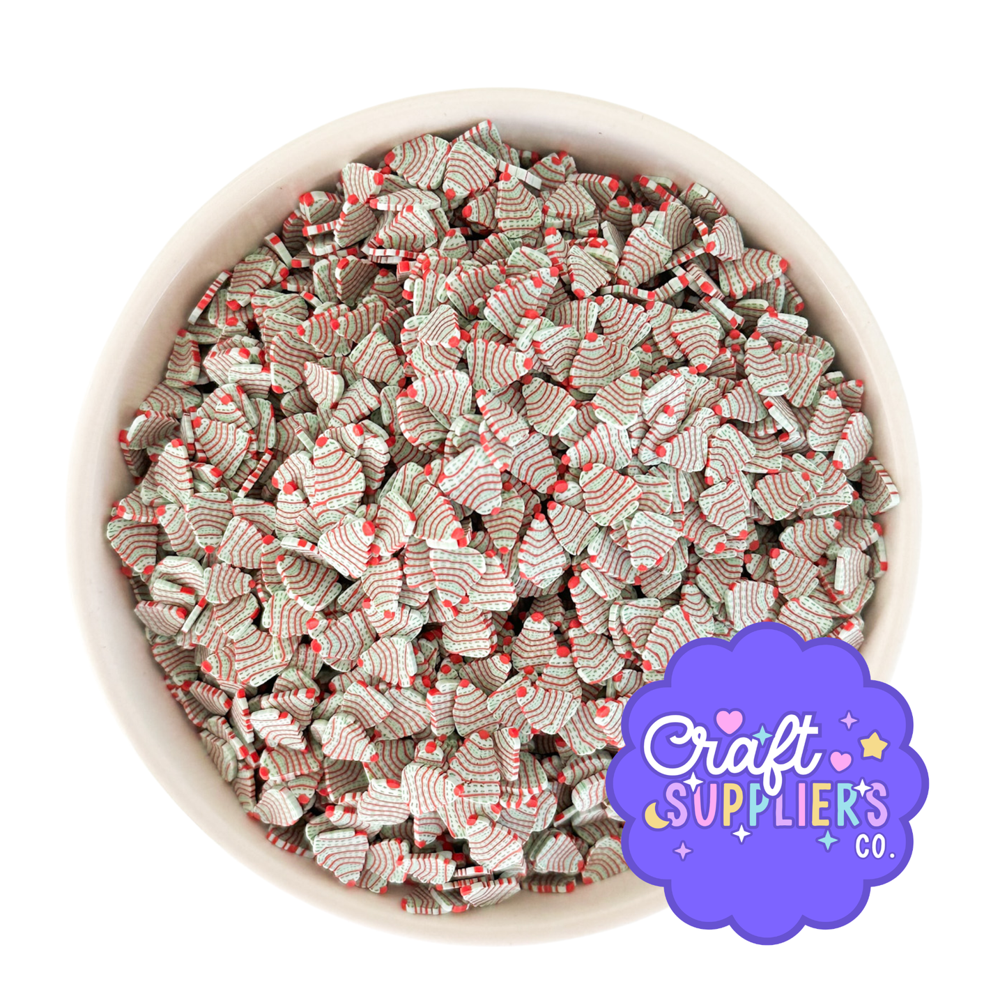 Christmas Tree Polymer Clay Sprinkles | Holiday Faux Sprinkles