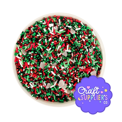 Christmas Tree Bingsu Sprinkle Mix | Polymer Clay Holiday Faux Sprinkles