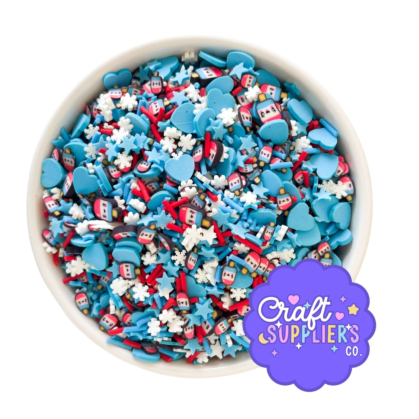 Faux Patriotic Polymer Clay Sprinkles, 4th of July Fake Sprinkles for Slime Crafts