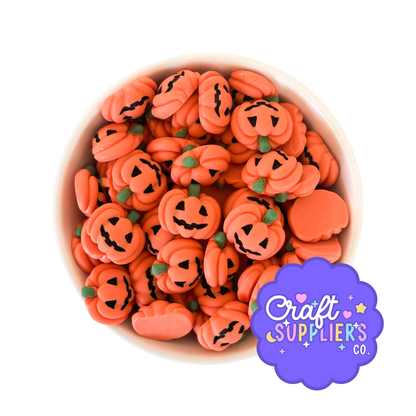 Jack O Lantern Resin Flatback Cabochons – Halloween Pumpkin Charms