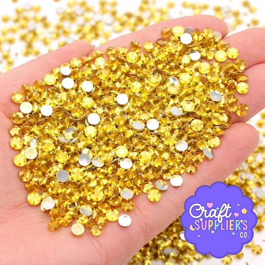 SS16 Lemon Yellow Glass Rhinestones Flat Back – 1440pcs Sparkling Gems