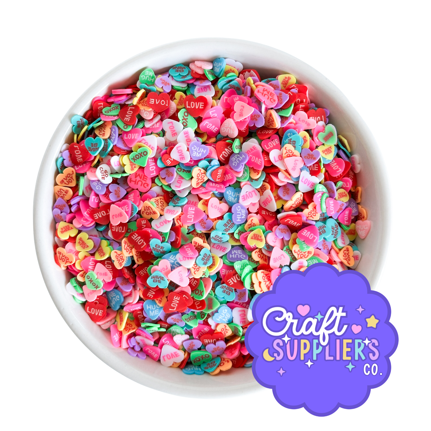 Valentine Conversation Heart Polymer Clay Sprinkles – 4MM-5MM