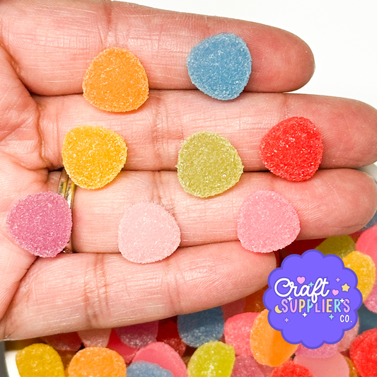 24pc Faux Resin Gumdrops Flatback Christmas Candy Embellishments Gingerbread House