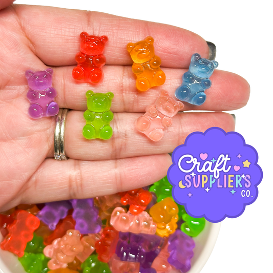 Multicolor Gummy Bear Resin Cabochons – 24pc Set
