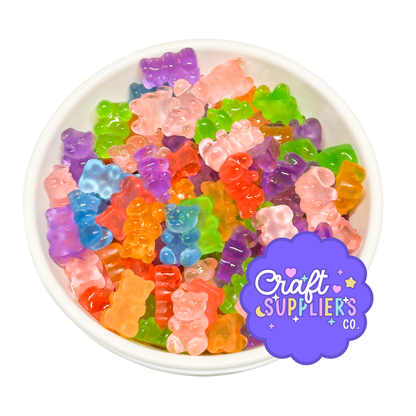 Multicolor Gummy Bear Resin Cabochons – 24pc Set