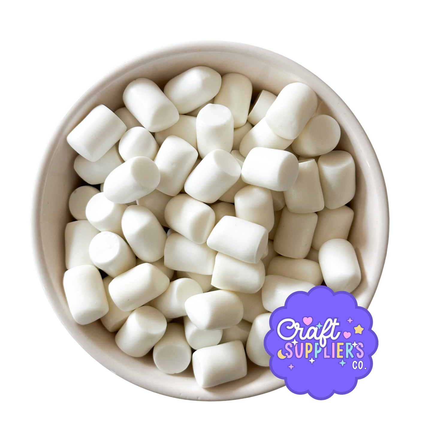 Resin Marshmallow Cabochons | White Faux Marshmallow Charms for Crafts