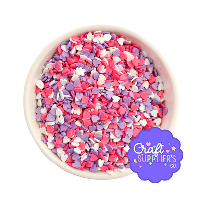 4mm Pastel Heart Polymer Clay Sprinkles | Slime & Resin Crafts