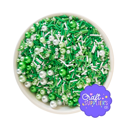Green Christmas Polymer Clay & Acrylic Sprinkle Mix