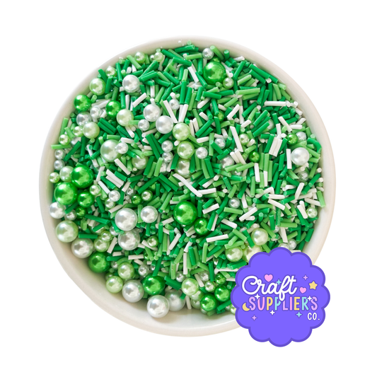 Green Christmas Polymer Clay & Acrylic Sprinkle Mix