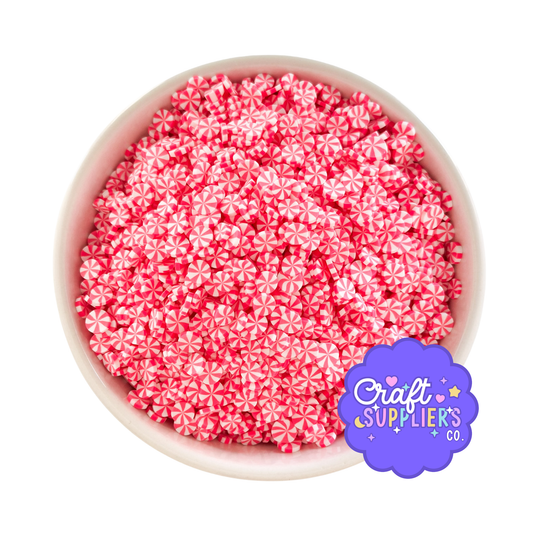 Pink Peppermint Polymer Clay Sprinkles