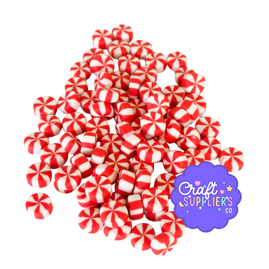 Mini Peppermint Polymer Clay Pieces | Fake Candy Sprinkles