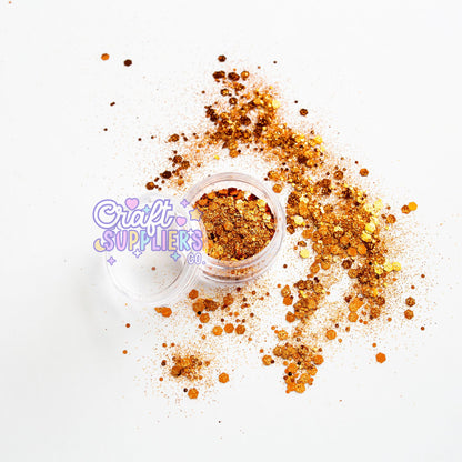 Pumpkin Chunky Glitter Mix | Orange Glitter for Tumblers, Nails & Fall DIY Crafts