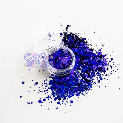 Cobalt Chunky Glitter Mix | Deep Blue Glitter for Tumblers, Nails & DIY Crafts