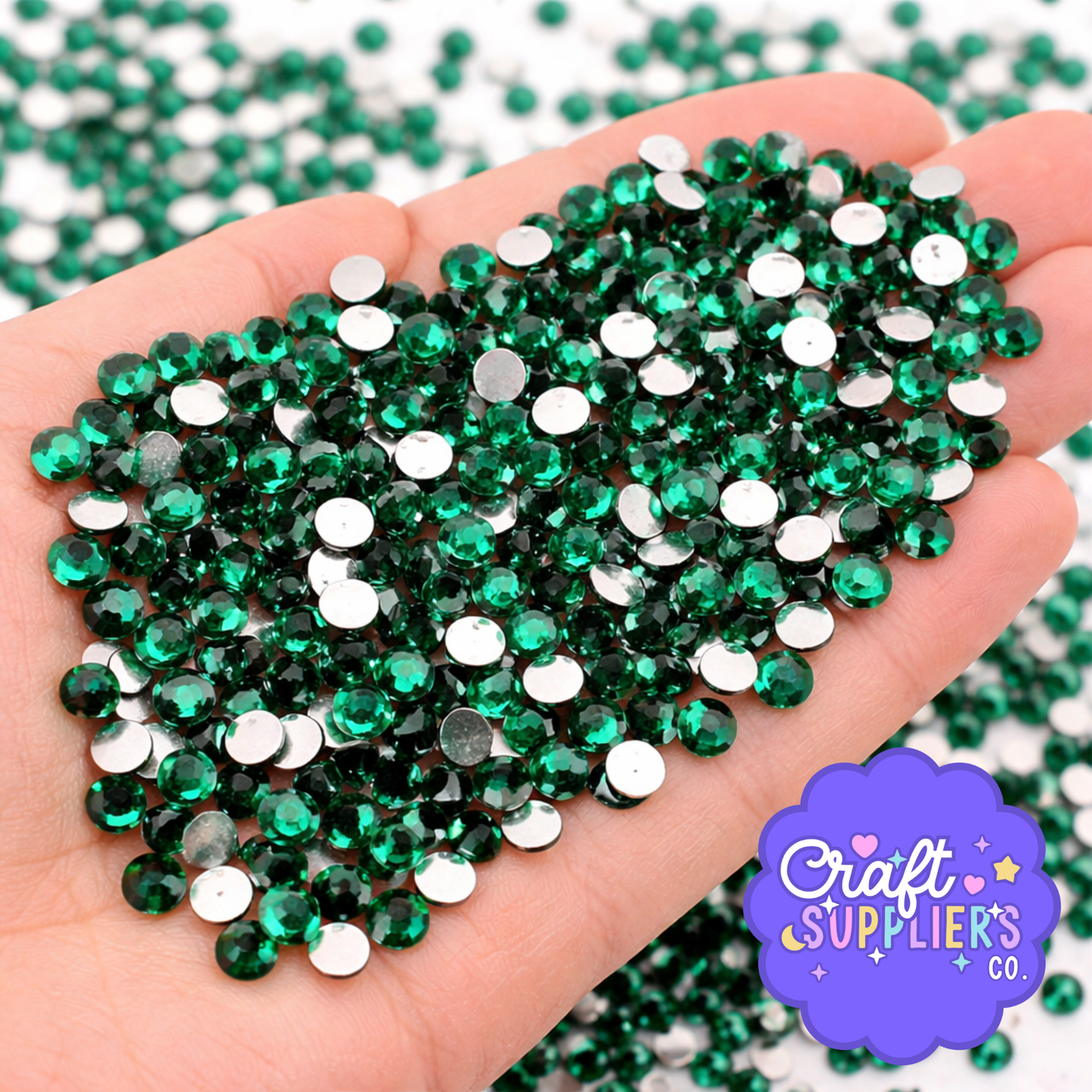 SS16 Deep Green Glass Rhinestones Flat Back – 1440pcs Sparkling Gems