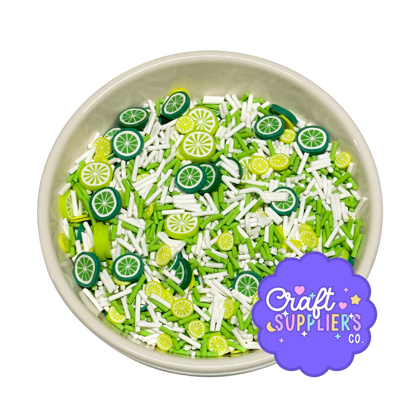5-10MM Lime Polymer Clay Sprinkle Mix – Fake Fruit Sprinkles for Crafts