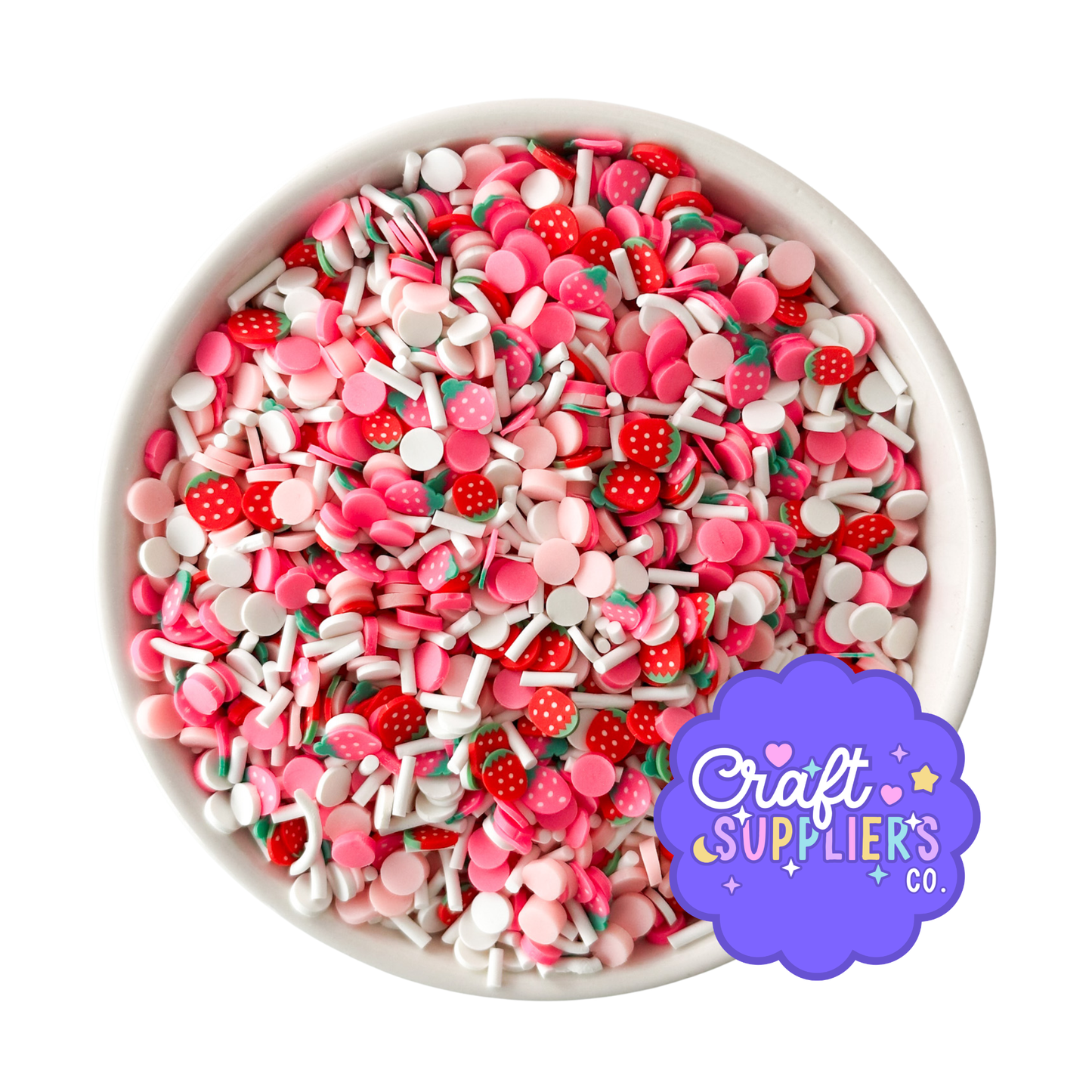 Strawberry Polymer Clay Sprinkle Mix – Pink Fake Sprinkles for Crafts