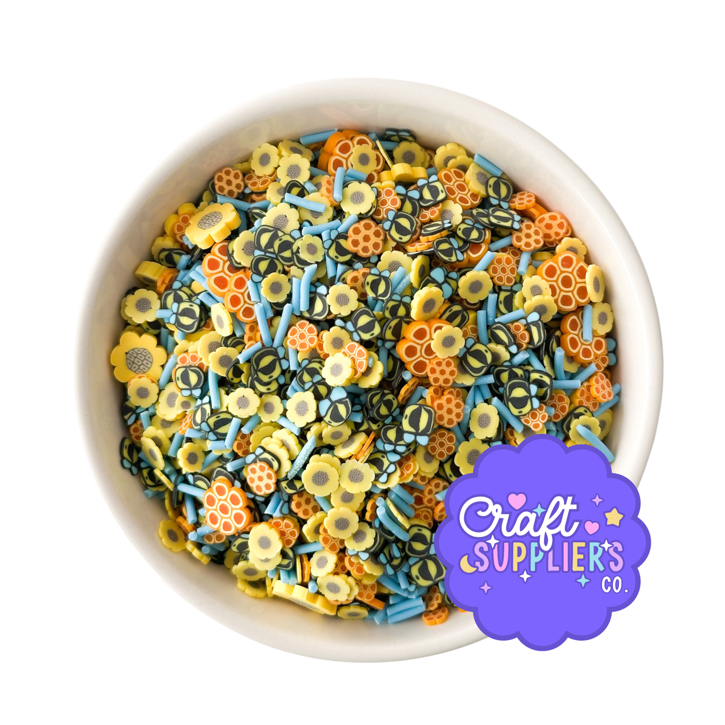 Bee & Honeycomb Polymer Clay Sprinkle Mix, Fake Sprinkles