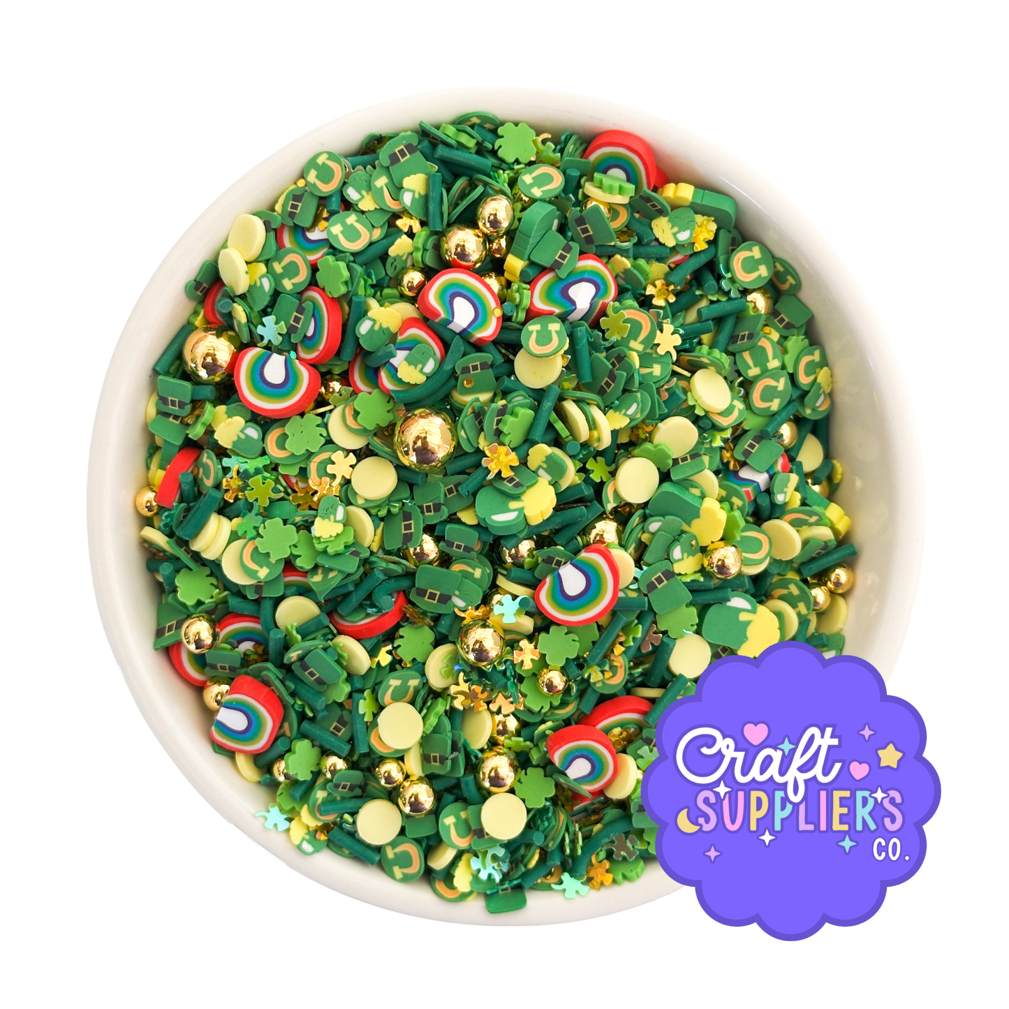 St. Patrick's Day Sprinkle Mix | Shamrock, Rainbow, & Horseshoe Polymer Clay