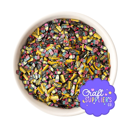Back to School Polymer Clay Sprinkle Mix | Pencil, Ruler, Chalkboard & Eraser Slices