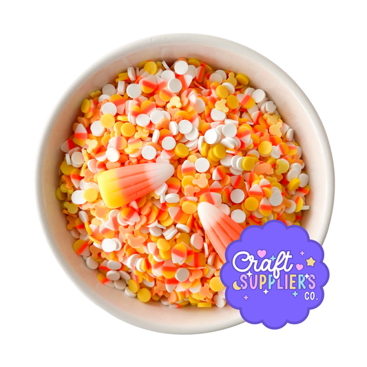 Candy Corn Inspired Polymer Clay Sprinkles – Halloween Mouse Head Sprinkle Mix