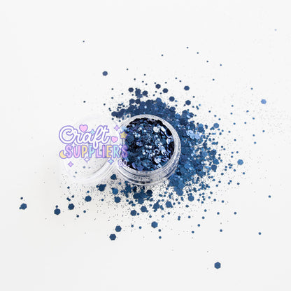 Blue Lagoon Chunky Glitter Mix | Deep Blue Glitter for Tumblers, Nails & DIY Crafts