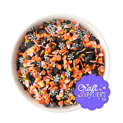 Faux Candy Corn Polymer Clay Sprinkles Halloween Fake Bake Craft Embellishments