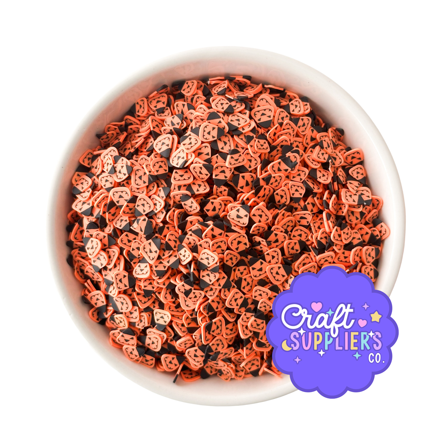 Jack O' Lantern Polymer Clay Slices – Halloween Pumpkin Craft Embellishments