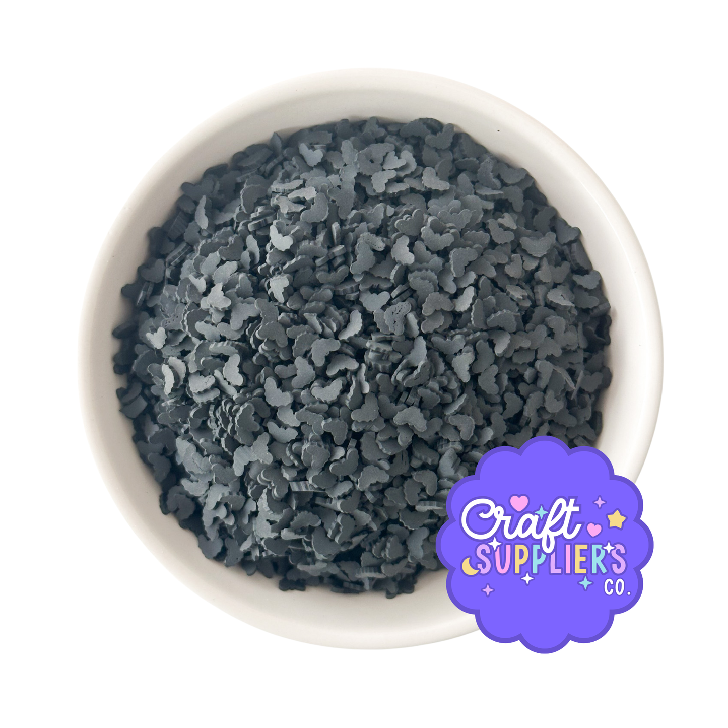 Black Bat Polymer Clay Sprinkles | Halloween Craft Supplies