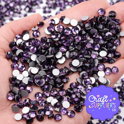 SS16 Purple Glass Rhinestones Flat Back – 1440pcs High Shine Gems