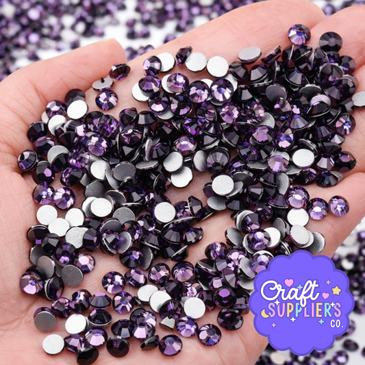 SS16 Purple Glass Rhinestones Flat Back – 1440pcs High Shine Gems
