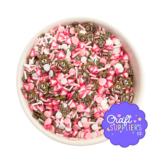 Valentine Teddy Bear Polymer Clay Sprinkles | Slime, Resin & Decoden Crafts