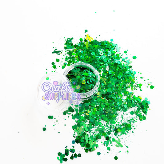Green Chunky Glitter Mix for Crafts, Nails & Tumblers