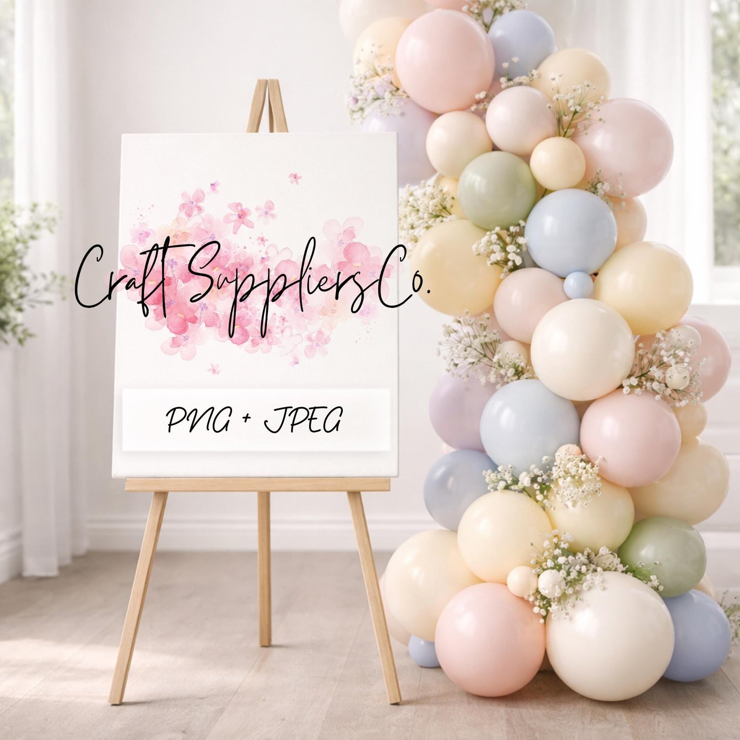 18x24 Welcome Sign Mockup Balloon Arch Easel JPEG PNG Event Display