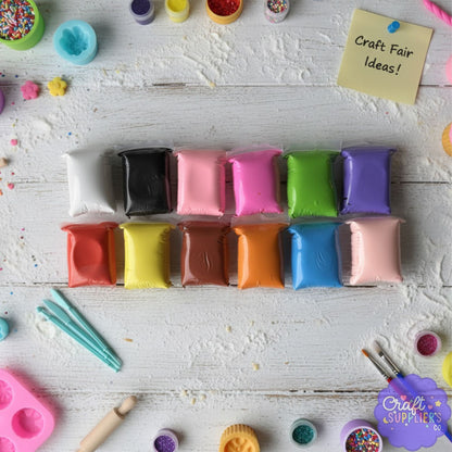 12 Color Foam Air Dry Clay Set | Soft DIY Clay Kit