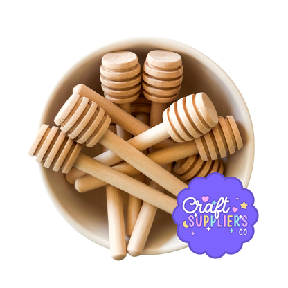 Wood Honey Dippers Natural Wooden Sticks Mini Drizzle Stirrers Food Safe 10pcs