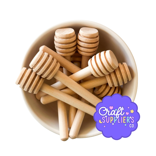 Wood Honey Dippers Natural Wooden Sticks Mini Drizzle Stirrers Food Safe 10pcs