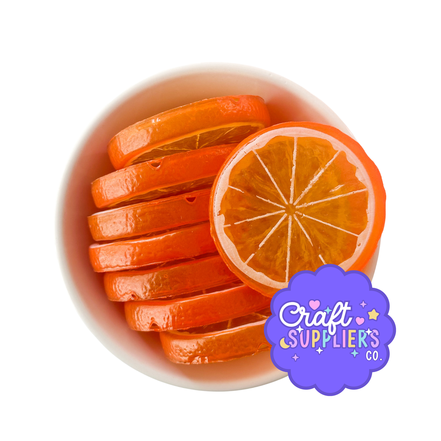 Orange Slice Craft Charms | Faux Citrus Fruit Decorations for Fake Bake & DIY