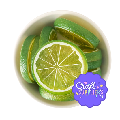 Realistic Lime Slice Cabochons, Fake Bake Citrus Charms, Craft Supplies