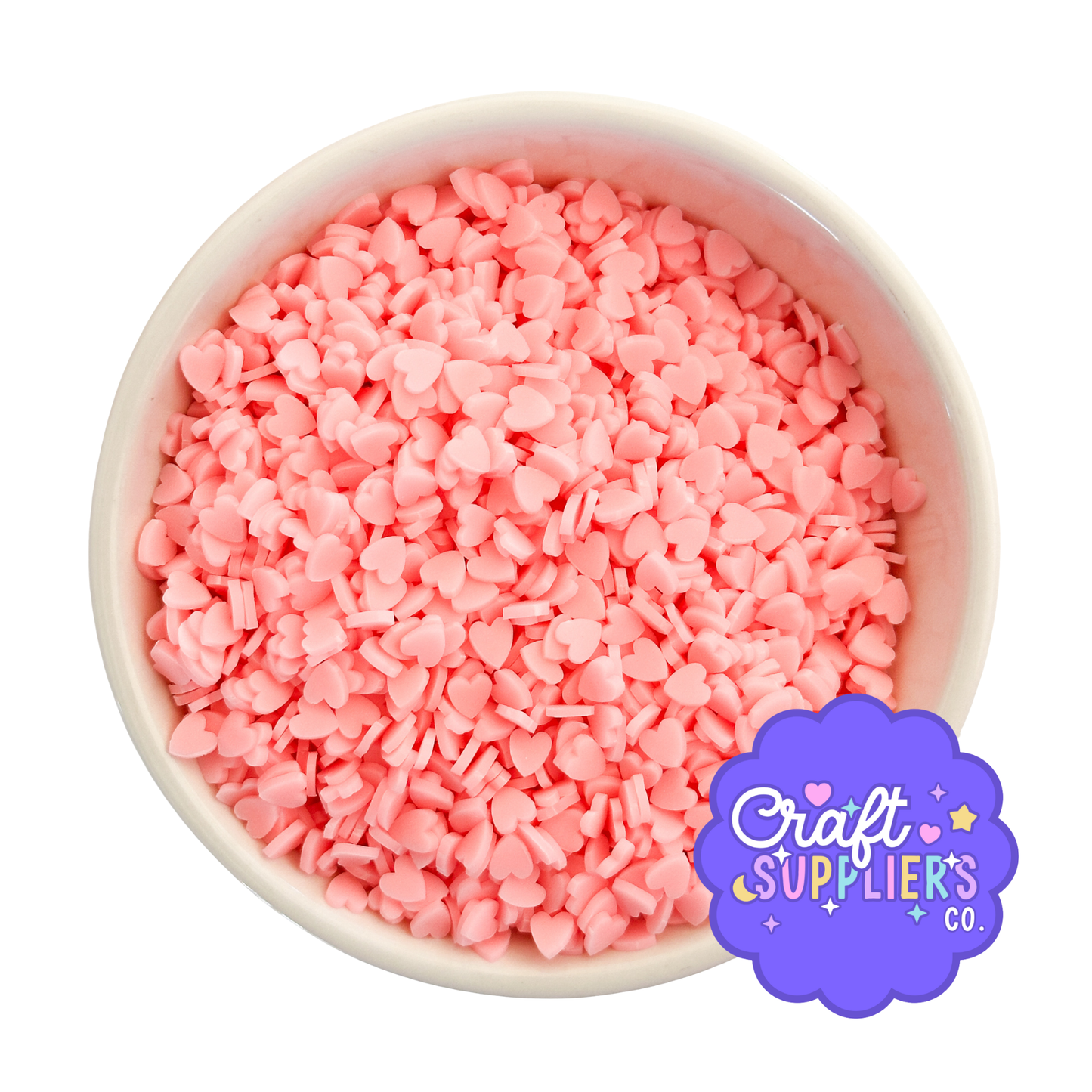 Light Pink Heart Sprinkles | 4mm Polymer Clay Faux Candy