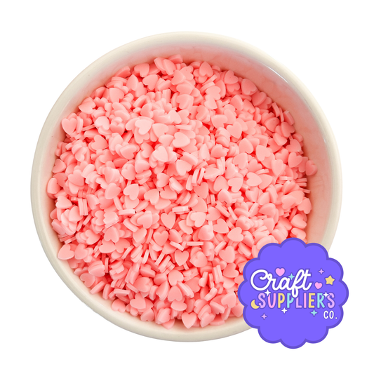 Light Pink Heart Sprinkles | 4mm Polymer Clay Faux Candy