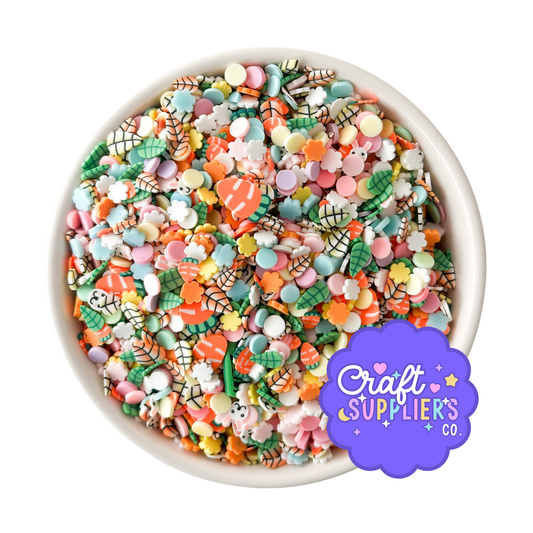 Easter Polymer Clay Sprinkle Mix | Pastel Bunny, Carrot, Flower Faux Sprinkles