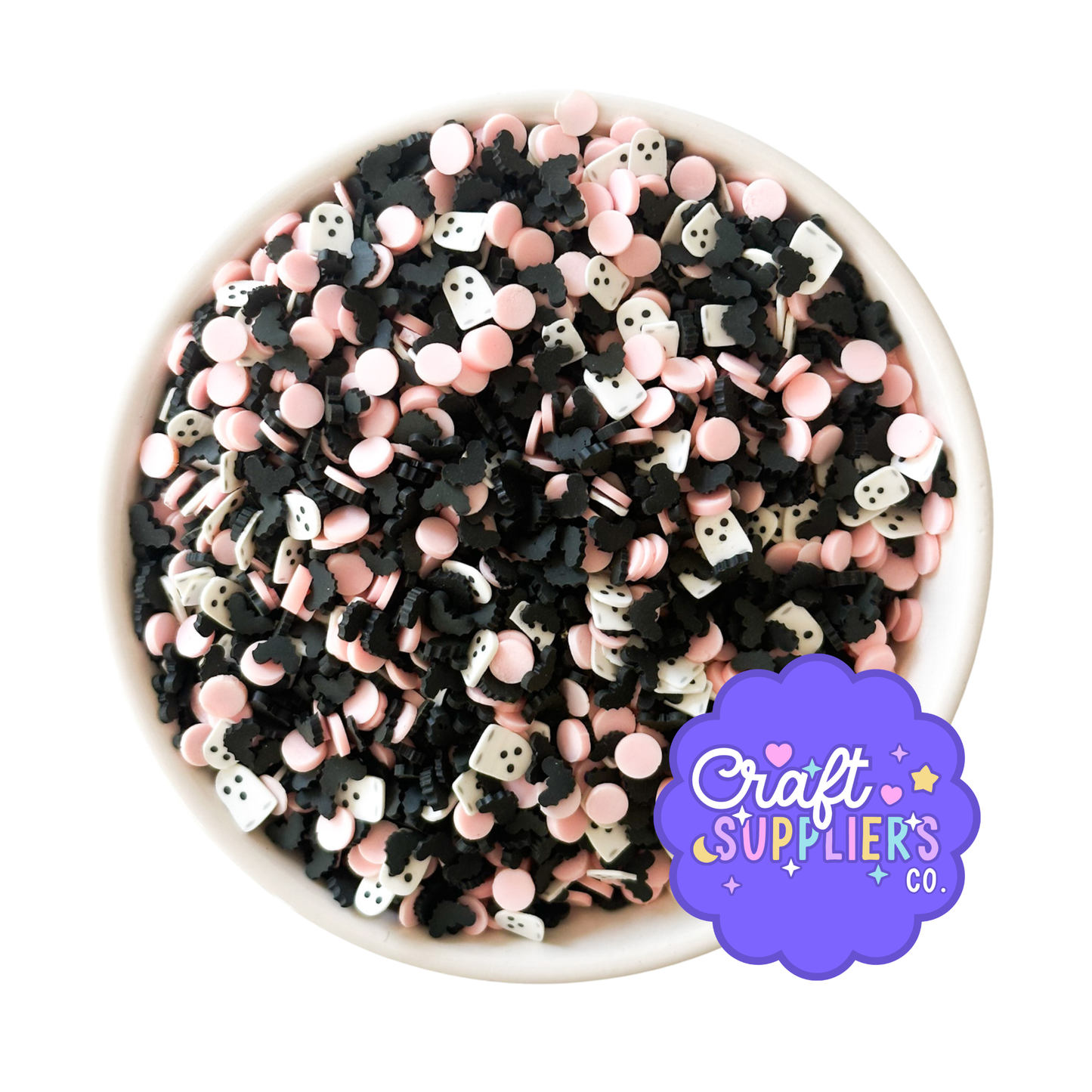 Pastel Halloween Clay Sprinkles Ghost Bat Mix Slime Decoden