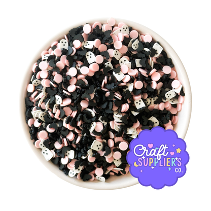 Pastel Halloween Clay Sprinkles Ghost Bat Mix Slime Decoden