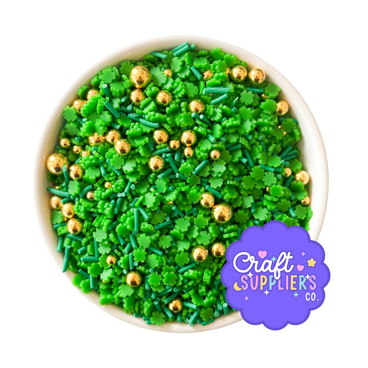 Fake Shamrock Polymer Clay Sprinkles, St Patrick’s Day Craft Sprinkles