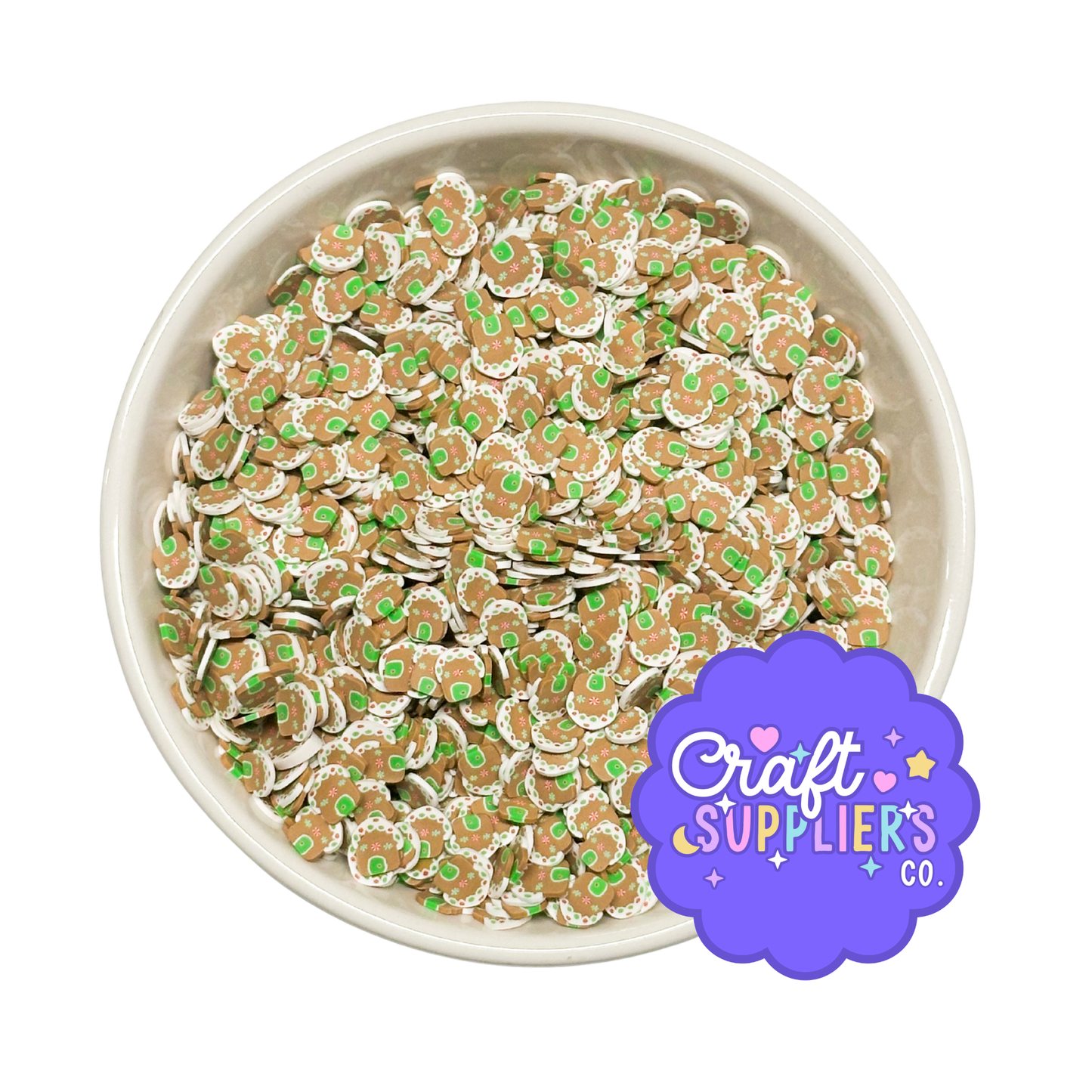 Gingerbread House Polymer Clay Sprinkles | 5mm Christmas Faux Sprinkles for Crafts, Slime & Fake Bake
