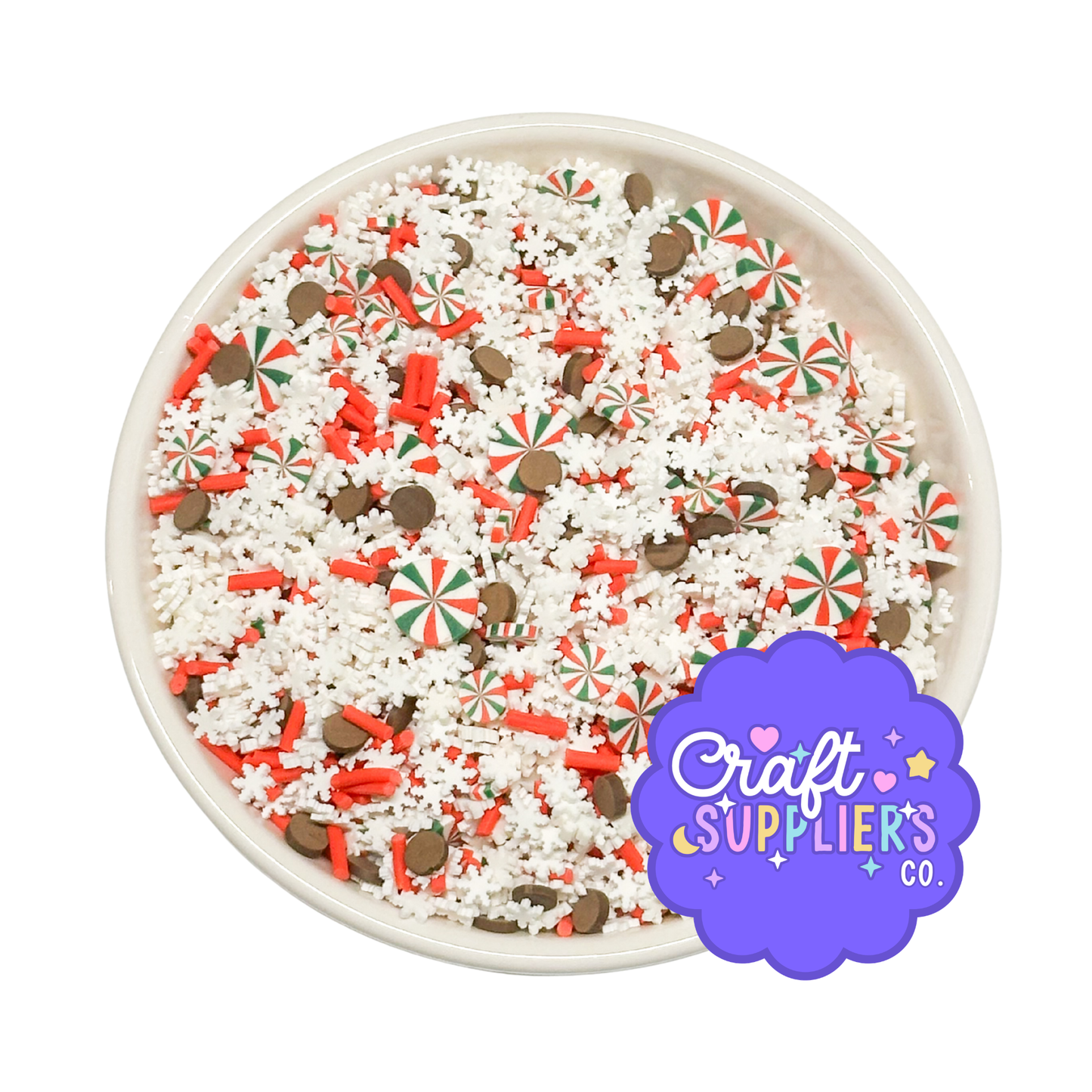 Peppermint Polymer Clay Sprinkles | Christmas Faux Sprinkles for Slime, Resin & Crafts