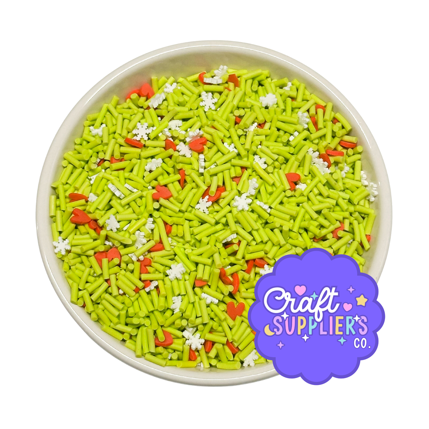 Grinch-Inspired Polymer Clay Sprinkle Mix | Christmas Faux Sprinkles for Fake Bake, Resin & Slime